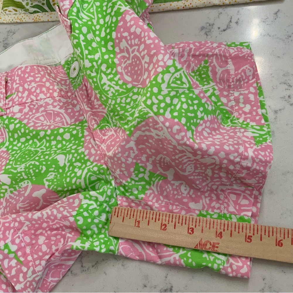 Lilly Pulitzer The Callahan Short Limeade Cheat Ya Size 4 Pink Green Preppy - Picture 15 of 15